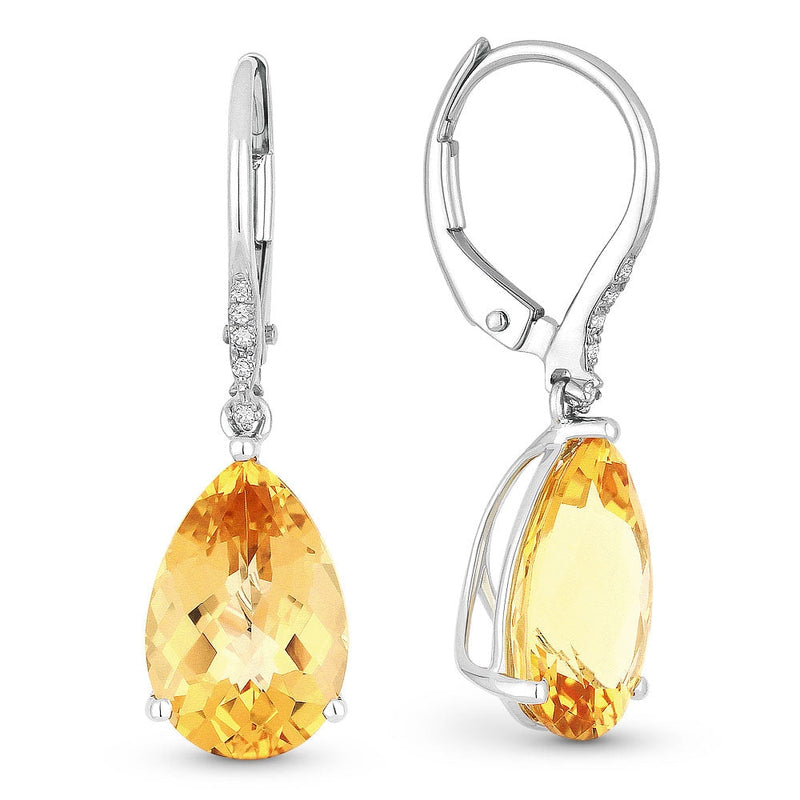 LaViano Jewelers Earrings - 14K White Gold Citrine