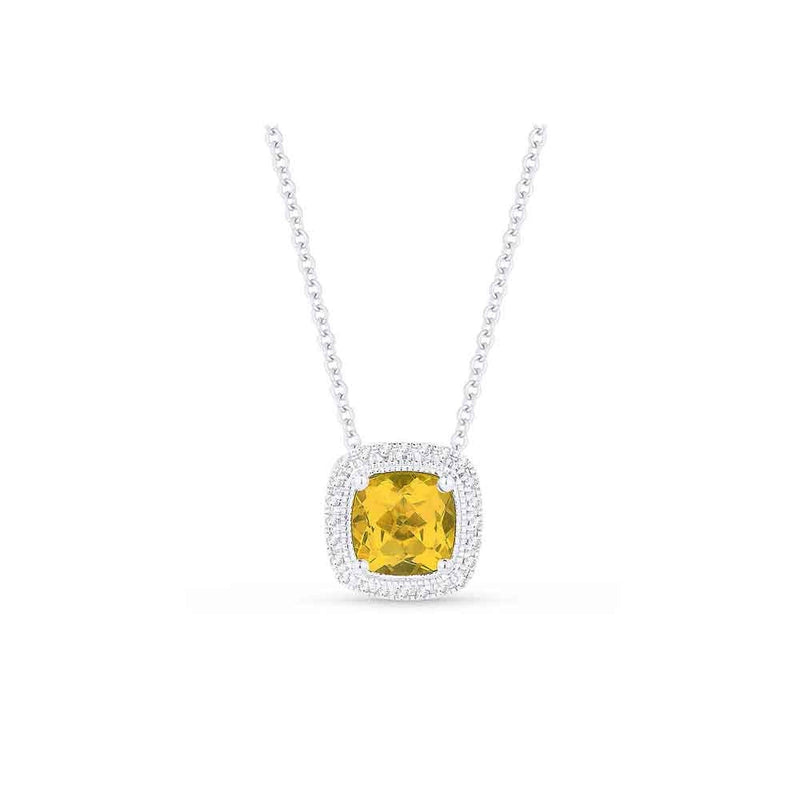 lavianojewelers - 14K White Gold Citrine Necklace | LaViano 
