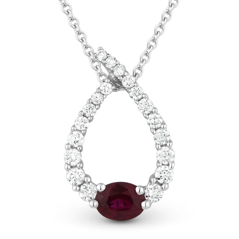 LaViano Jewelers Necklaces - 14K White Gold Diamond and Ruby