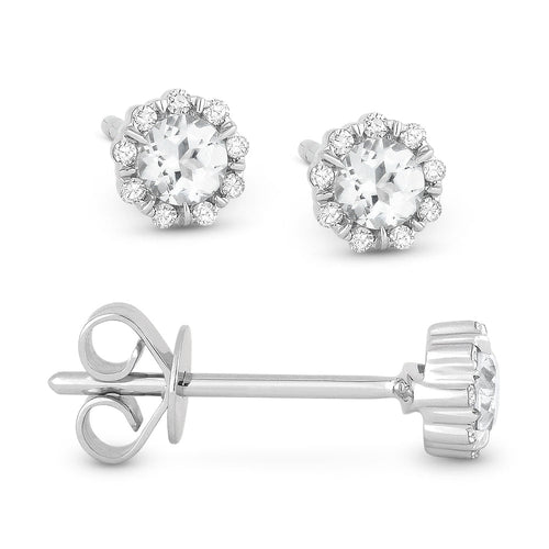 LaViano Jewelers Earrings - 14K White Gold Diamond and White
