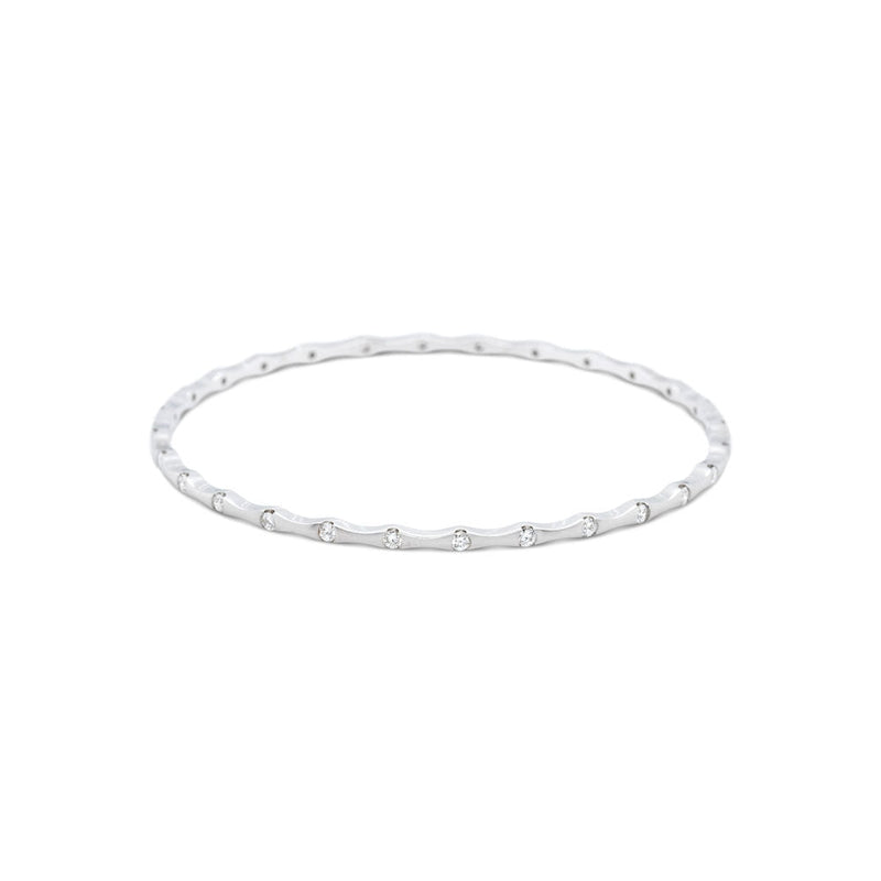 LaViano Jewelers 14K White Gold Diamond Bangle Bracelet