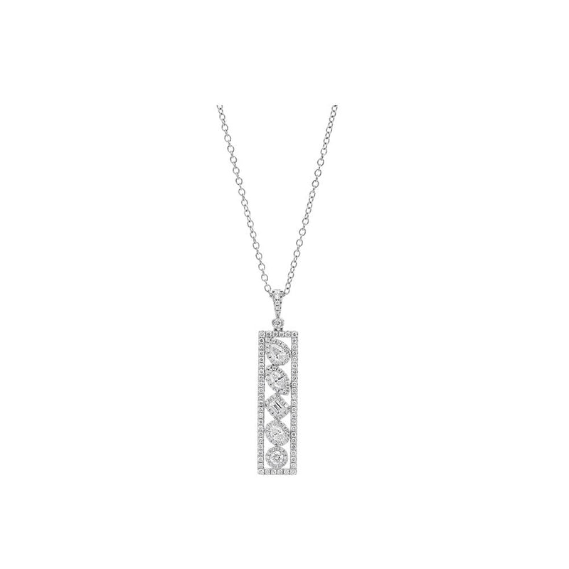 LaViano Jewelers 14K White Gold Diamond Bar Necklace