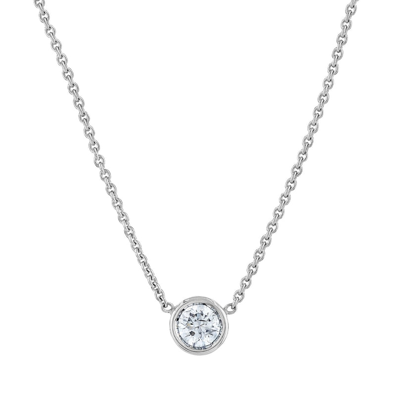 LaViano Jewelers Necklaces - 14K White Gold Diamond Bezel