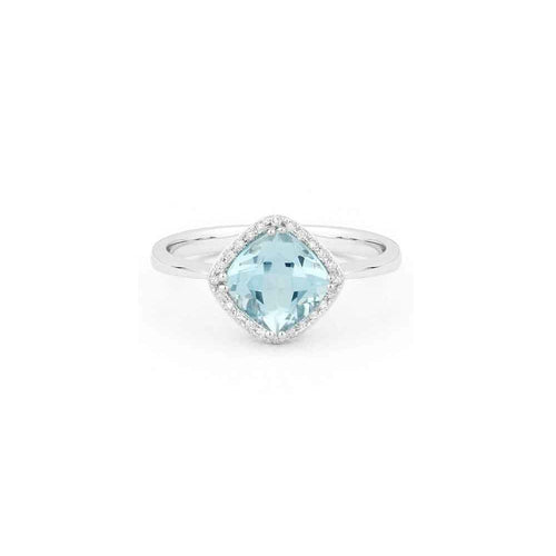 lavianojewelers - 14K White Gold Diamond Blue Topaz Ring | 