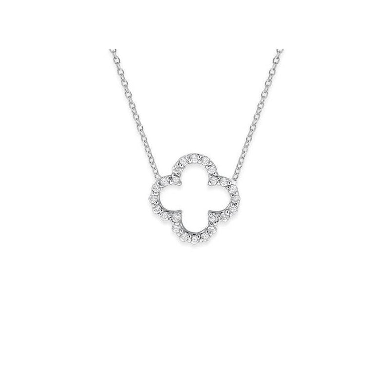 Designer Silver Clover Necklace