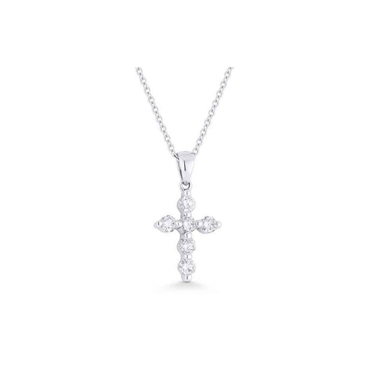 lavianojewelers - 14K White Gold Diamond Cross Necklace | 