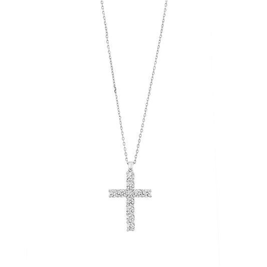 LaViano Jewelers Necklaces - 14K White Gold Diamond Cross |