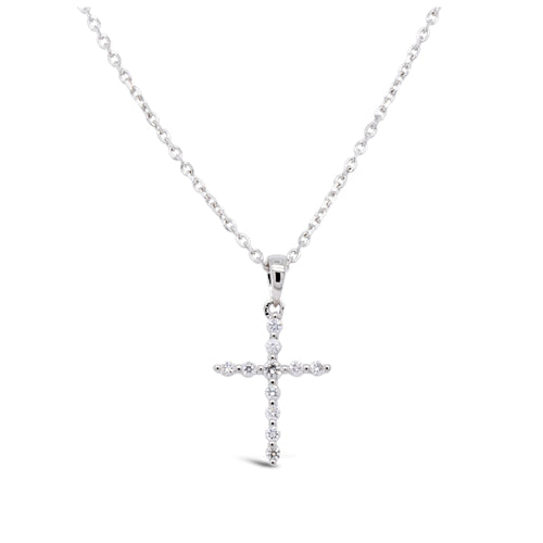 LaViano Jewelers Necklaces - 14K White Gold Diamond Cross | 