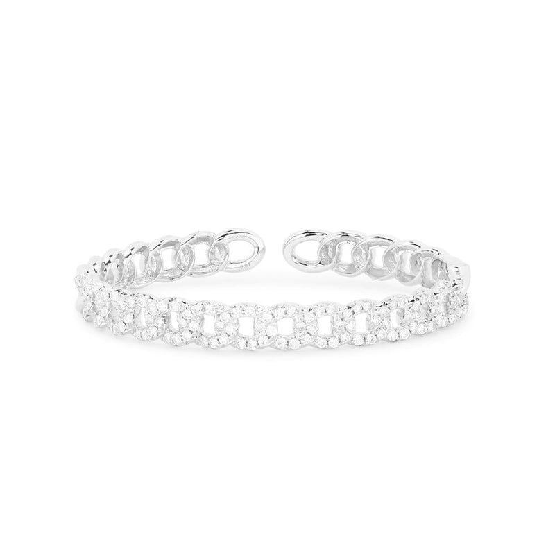lavianojewelers - 14K White Gold Diamond Cuff Bracelet | 