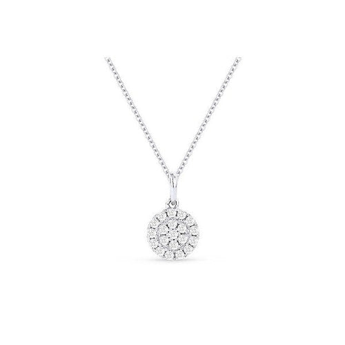 lavianojewelers - 14K White Gold Diamond Disc Necklace | 