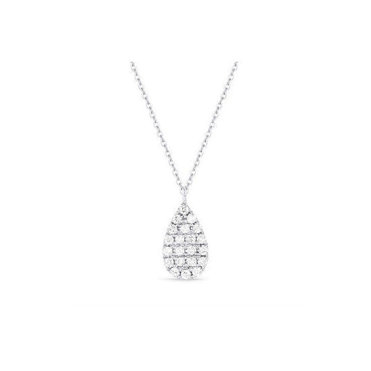 lavianojewelers - 14K White Gold Diamond Drop Necklace | 