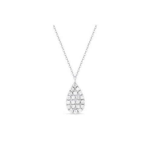 lavianojewelers - 14K White Gold Diamond Drop Necklace | 