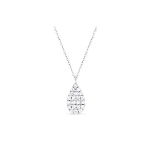lavianojewelers - 14K White Gold Diamond Drop Necklace | 