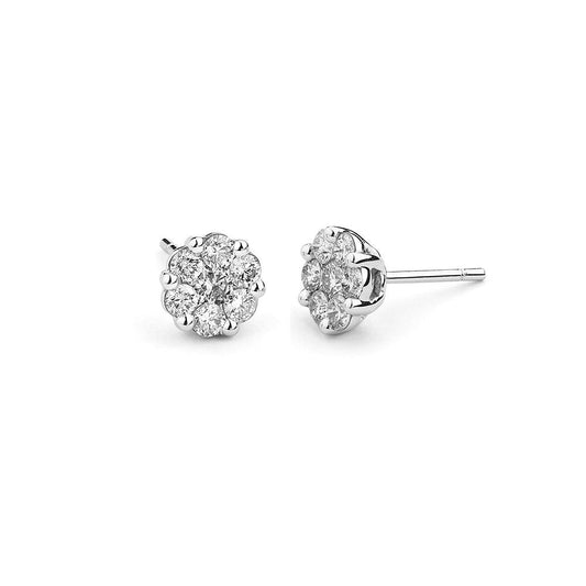 lavianojewelers - 14K White Gold Diamond Earrings | LaViano 