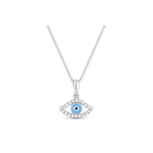 lavianojewelers - 14K White Gold Diamond Evil Eye | LaViano 