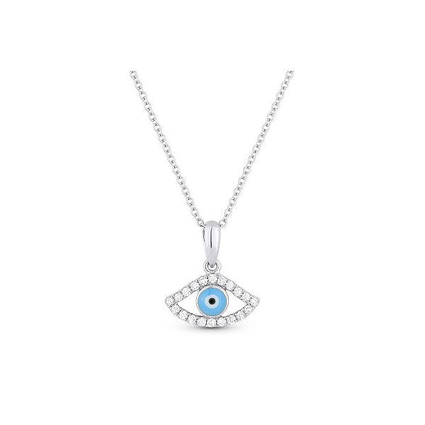 lavianojewelers - 14K White Gold Diamond Evil Eye | LaViano 