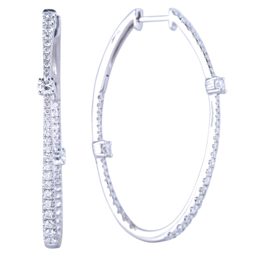 LaViano Jewelers Earrings - 14K White Gold Diamond Earrings 