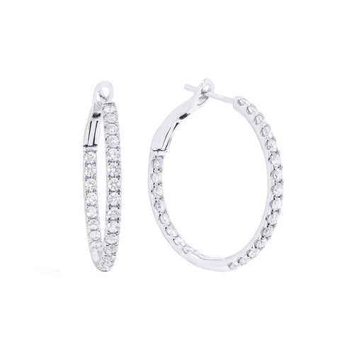 LaViano Jewelers 14K White Gold Hoop Women's Earrings