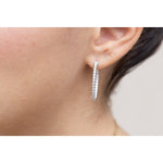 14K White Gold Diamond Hoop Earrings 54 Diamonds =1.43cts