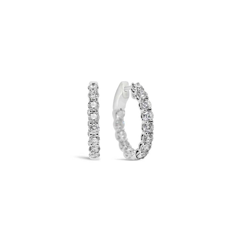 LaViano Jewelers 14K White Gold Diamond Hoop Earrings