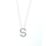 lavianojewelers - 14K White Gold Diamond Initial Necklace | 