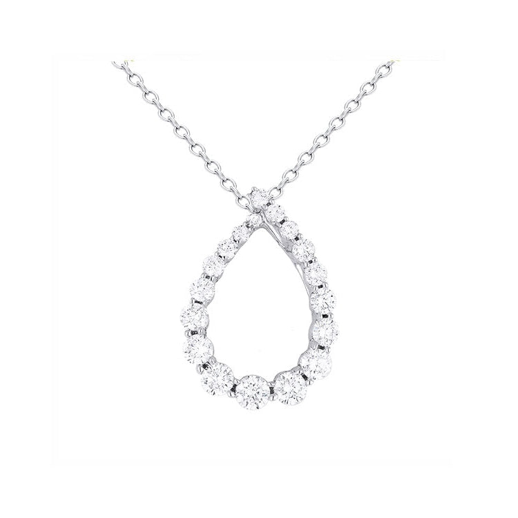 image of LaViano Jewelers 14K White Gold Diamond Necklace with diamonds weighing 0.9 carat.