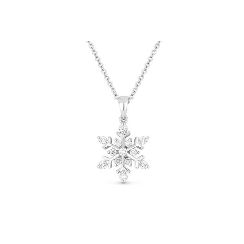 lavianojewelers - 14K White Gold Diamond Snowflake Necklace 