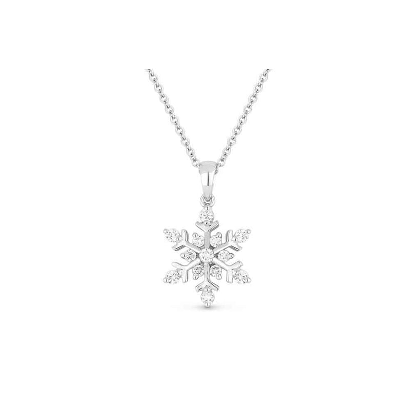 lavianojewelers - 14K White Gold Diamond Snowflake Necklace 