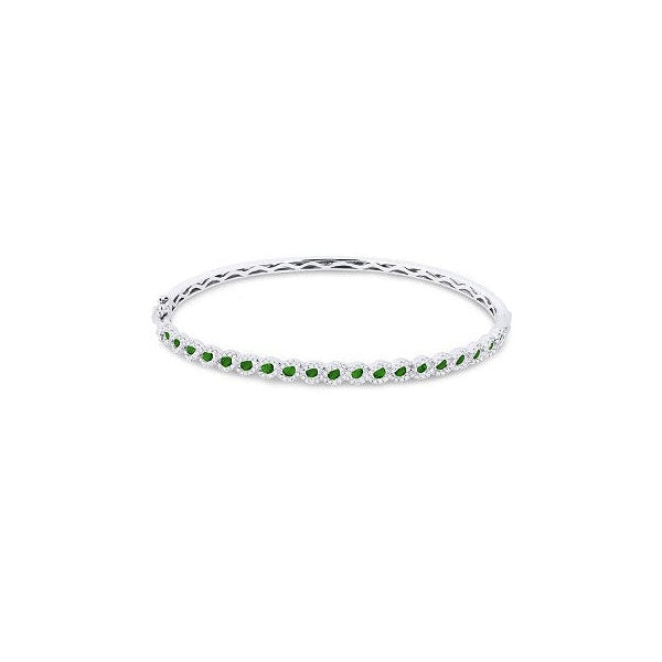 lavianojewelers - 14K White Gold Emerald Bracelet | LaViano 