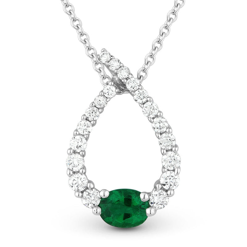 LaViano Jewelers Necklaces - 14K White Gold Emerald and 