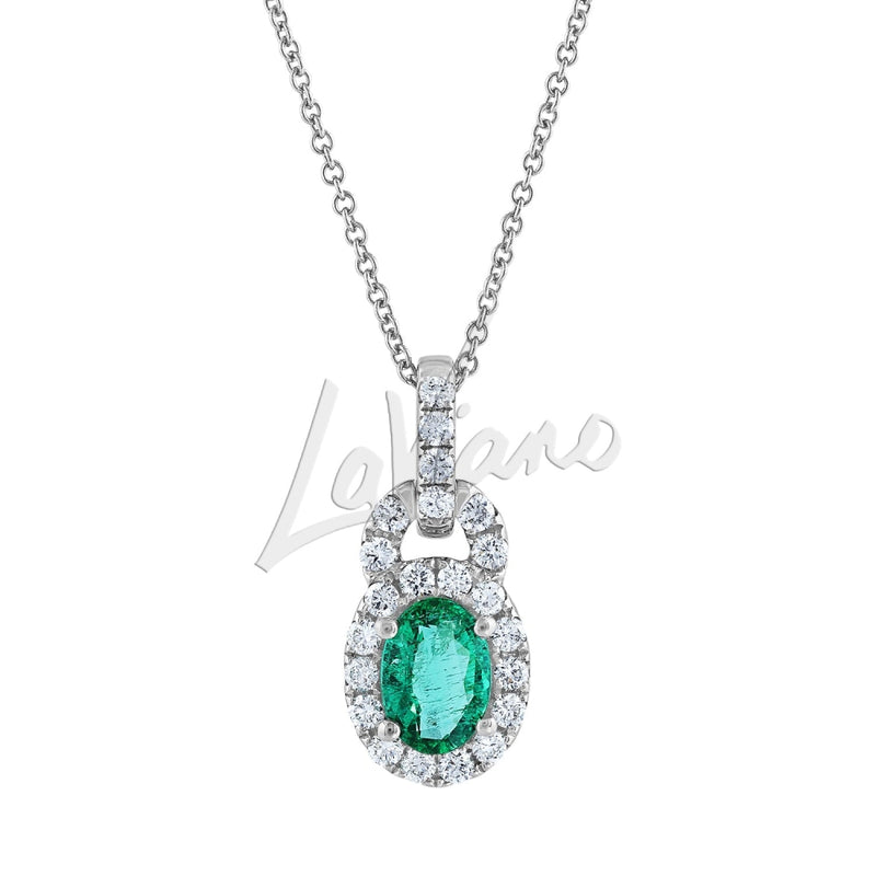 LaViano Jewelers Necklaces - 14K White Gold Emerald