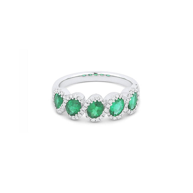 Image of white gold and emerald ring