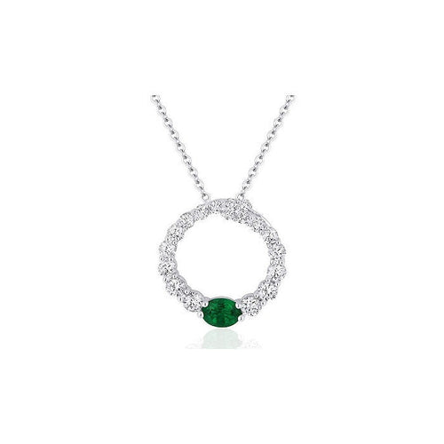 lavianojewelers - 14K White Gold Emerald Necklace | LaViano 