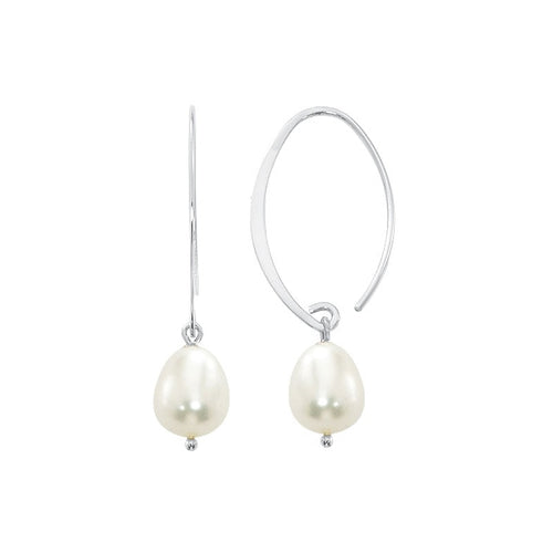 lavianojewelers - 14K White Gold Freshwater Pearl Drop 