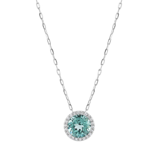 LaViano Jewelers Necklaces - 14K White Gold Green Corundum
