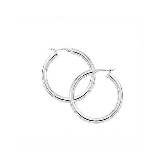 Image of 14K White Gold Hoop Earrings