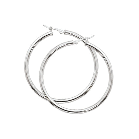 LaViano Jewelers Earrings - 14K White Gold Hoop Earrings | 