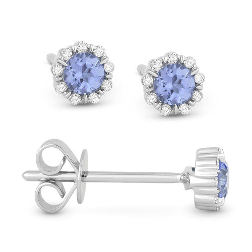 LaViano Jewelers Earrings - 14K White Gold London Blue Topaz