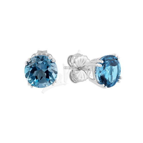 LaViano Jewelers Earrings - 14K White Gold London Blue Topaz