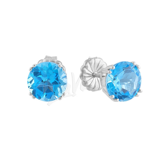 LaViano Jewelers Earrings - 14K White Gold London Blue Topaz