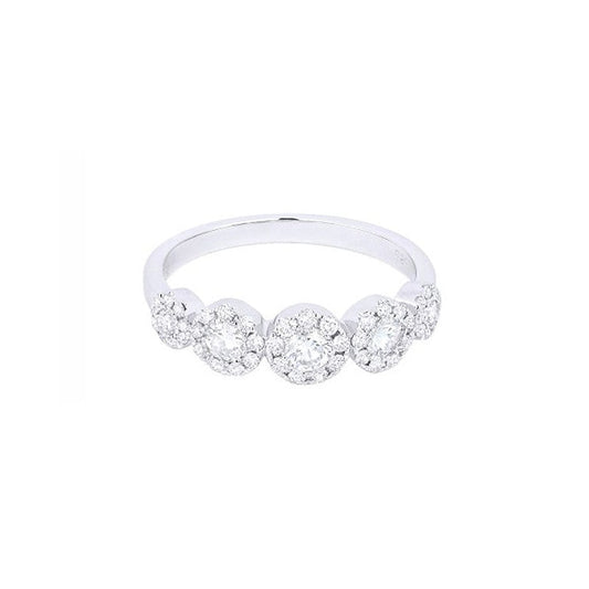 14K White Gold Pave Diamond Circle Ring