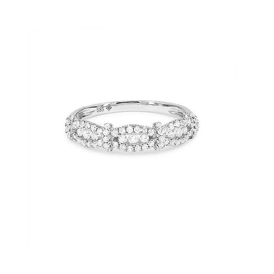 14K Whit Gold Pave Diamond Ring