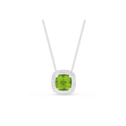 lavianojewelers - 14K White Gold Peridot Diamond Necklace | 