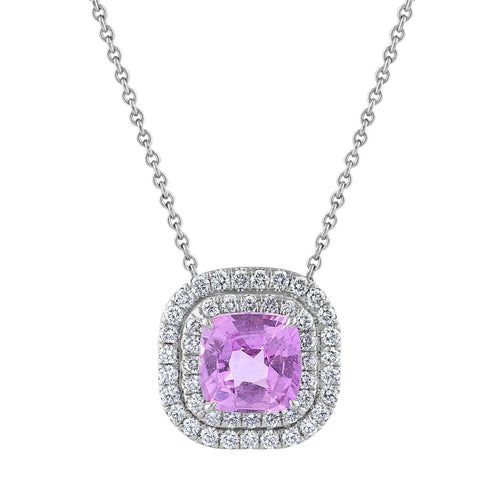 LaViano Jewelers Necklaces - 14K White Gold Pink Sapphire