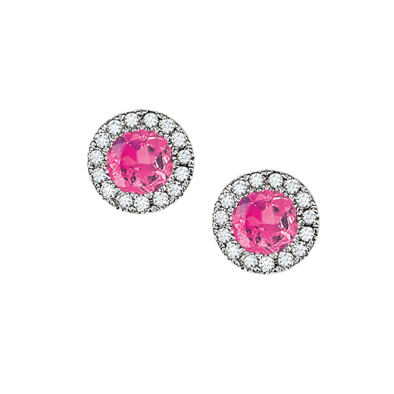 lavianojewelers - 14K White Gold Pink Tourmaline Stud 