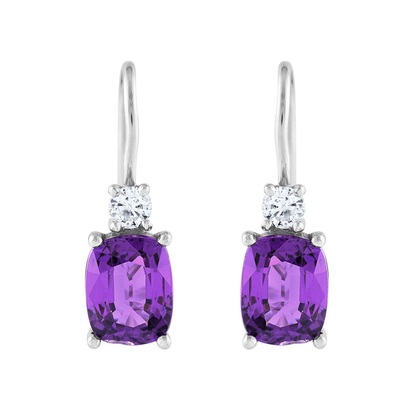 LaViano Jewelers Earrings - 14K White Gold Purple Garnet