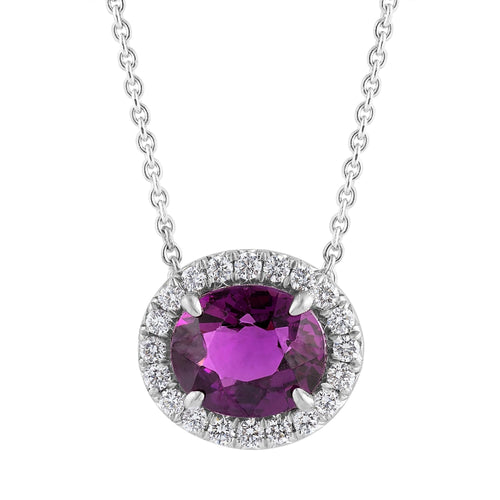 LaViano Jewelers Necklaces - 14K White Gold Purple Garnet