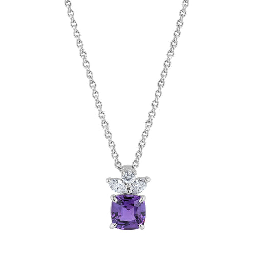 LaViano Jewelers Necklaces - 14K White Gold Purple Sapphire