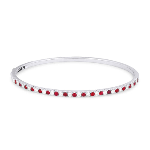 LaViano Jewelers Bracelets - 14K White Gold Ruby and Diamond
