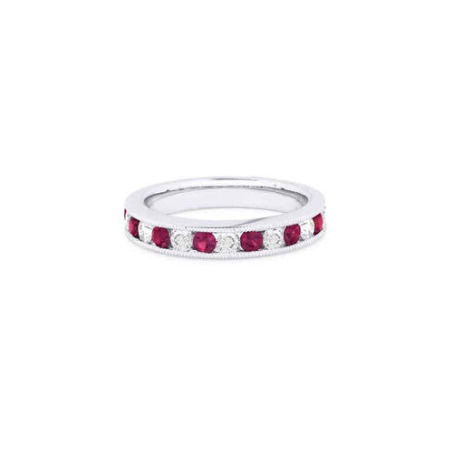 lavianojewelers - 14K White Gold Ruby and Diamond Ring | 
